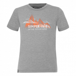 triko SALEWA SIMPLE LIFE DRY K S/S TEE HEATHER GREY MELANGE